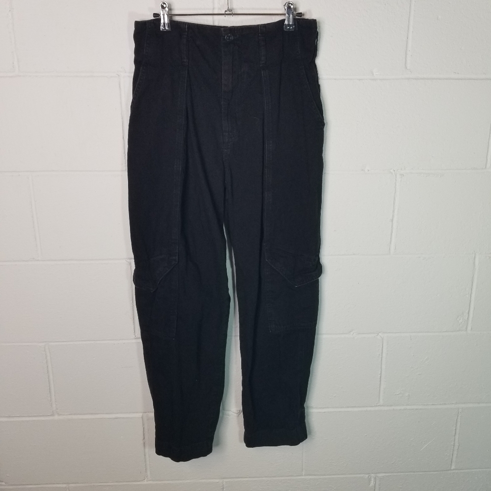 Edwin Harlow Anthropologie Jeans Relaxed Tapered Pleated Waist Nero 27 30 - Picture 5 of 16